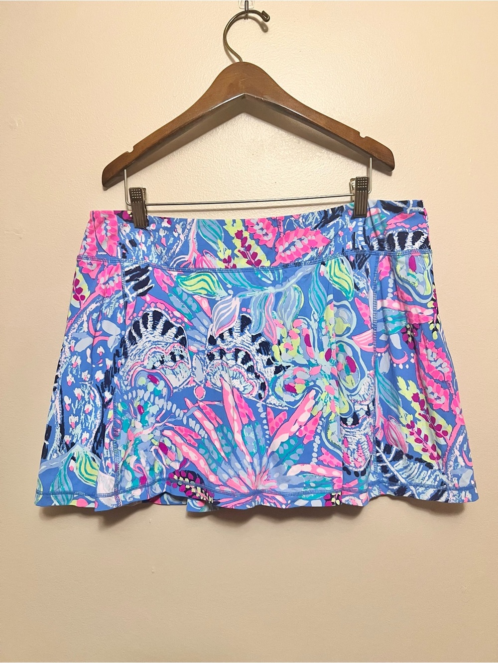 Lilly Pulitzer Blue Floral-Print Skort with Pink Accents